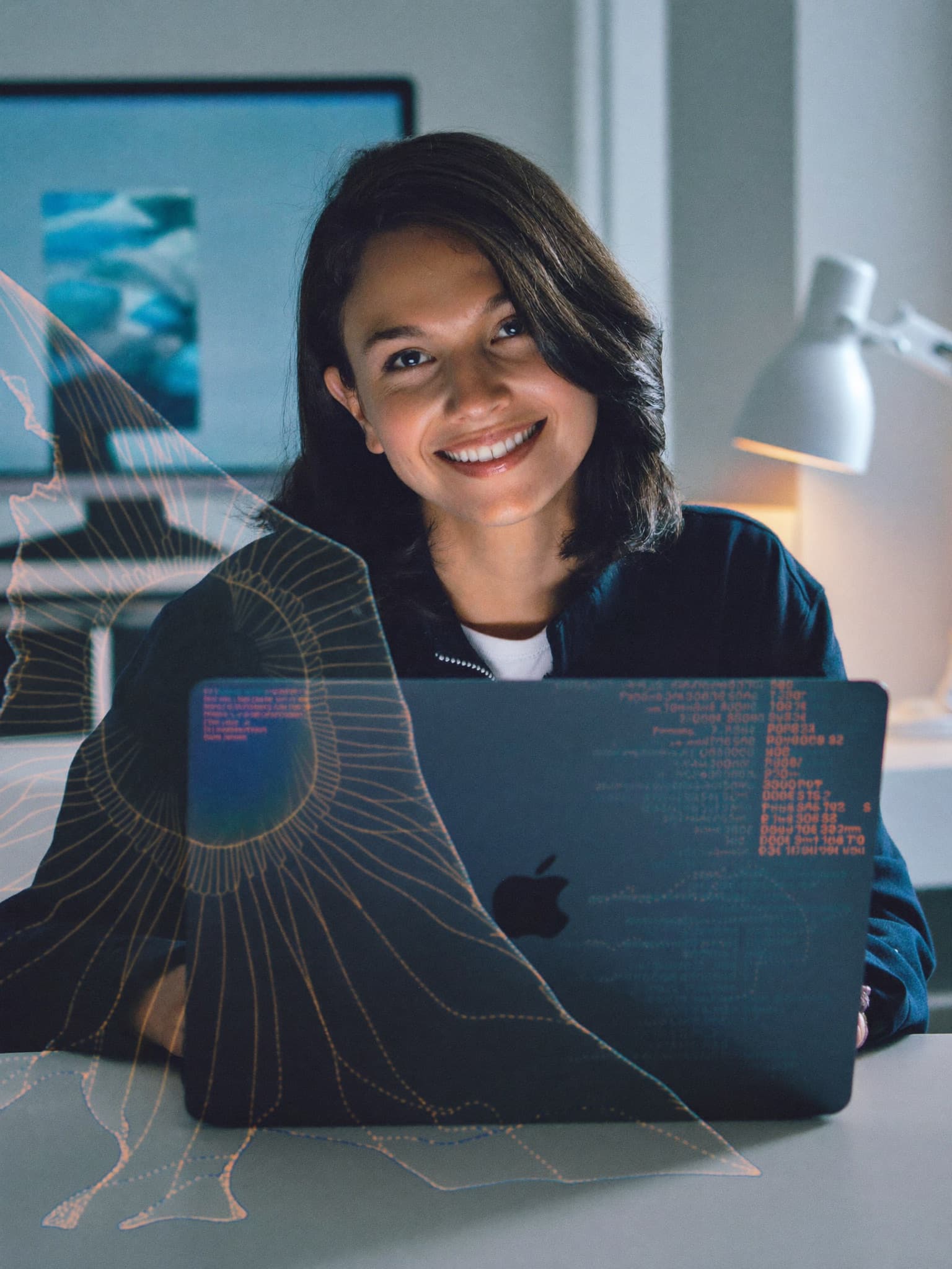 Apprenante québécoise qui suit la formation en intelligence artificielle sur son ordinateur portable